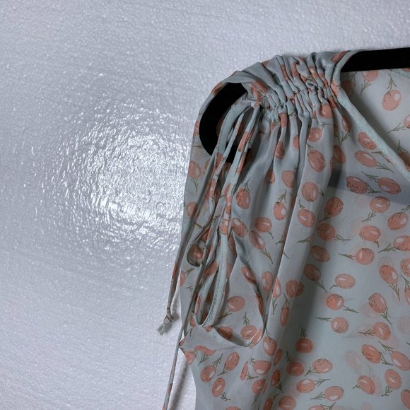 Daniel Rainn Sz XS Cherry Novelty Print Peplum Top - Picture 5 of 9